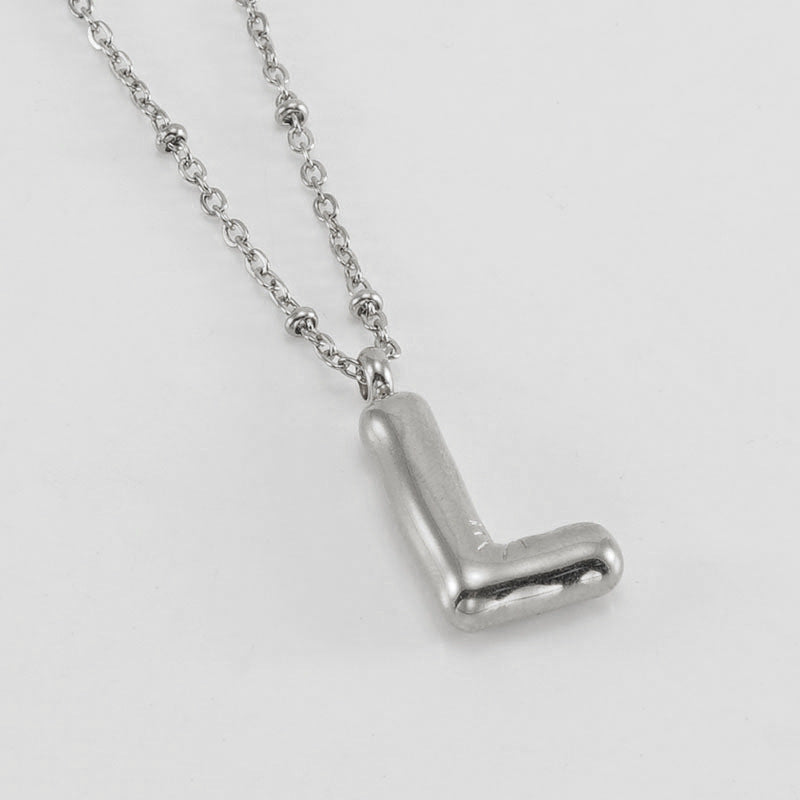 Large Bubble Letter Pendant Necklace