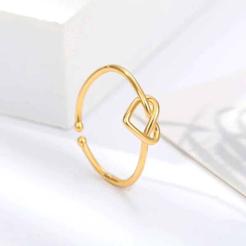 Stainless Steel Rings for Women Gold Color Couple Heart Ring 2023 Trend New in Wedding Aesthetic Luxury Jewelry anillos mujer