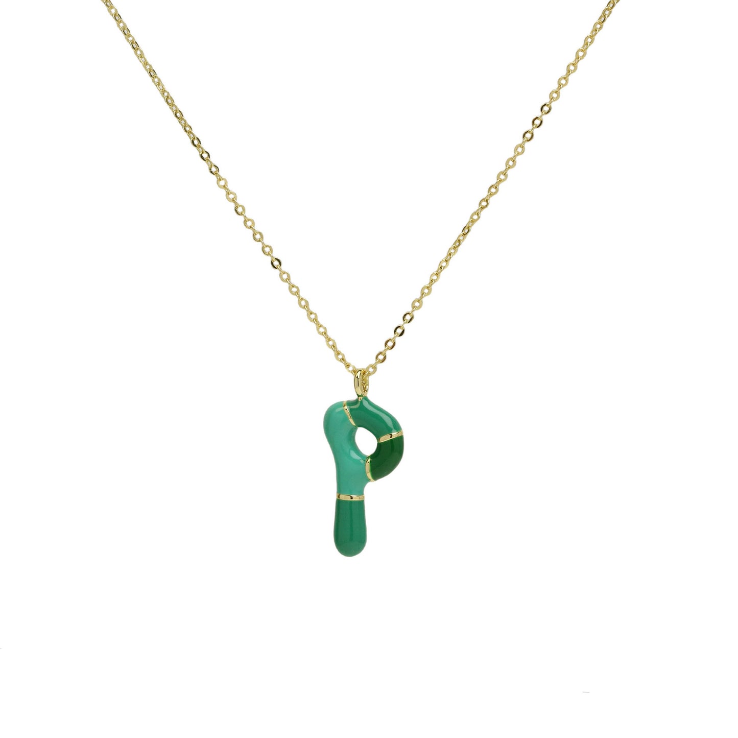 Bone Letter Epoxy Initial Necklace