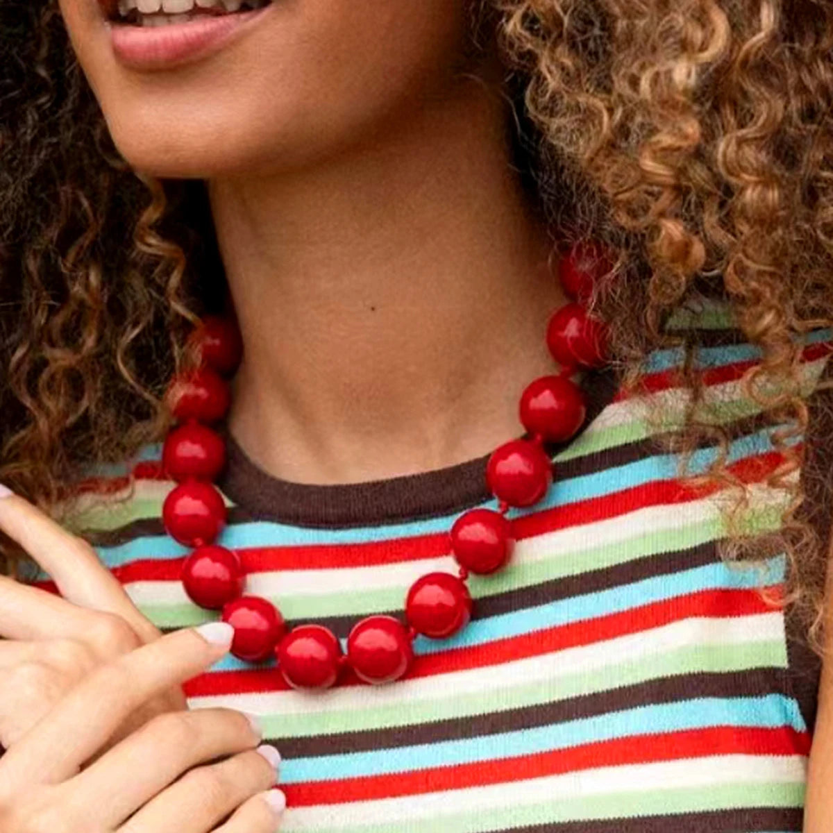 Large Round Beaded Necklace