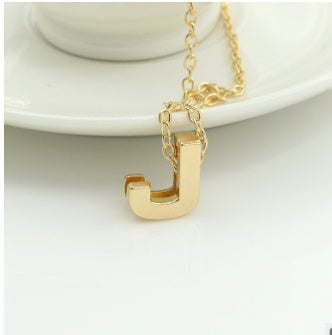 Bulky Block Letter Initial Necklace