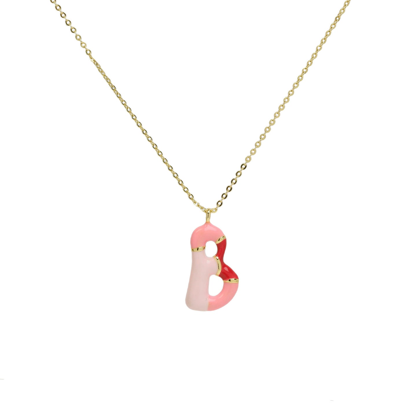 Bone Letter Epoxy Initial Necklace