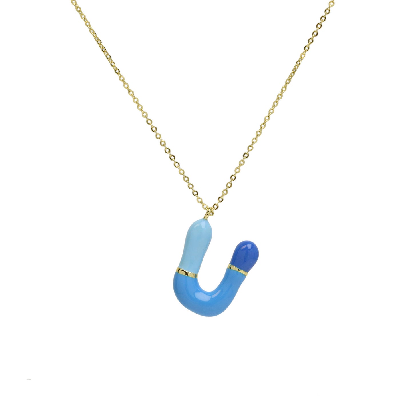 Bone Letter Epoxy Initial Necklace