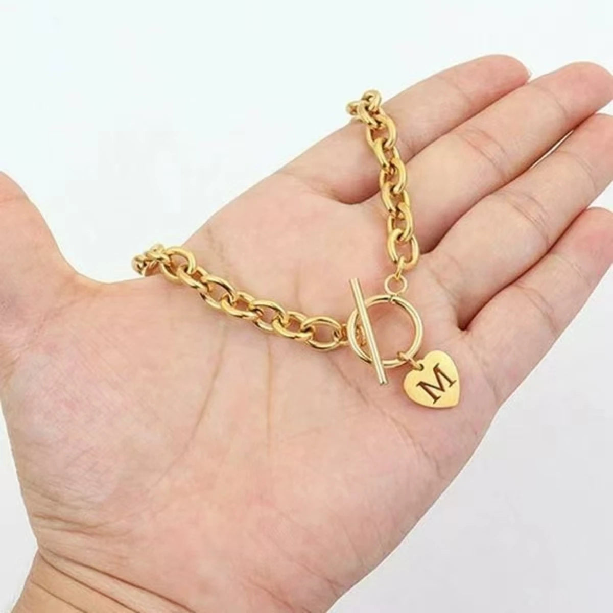 Initial Toggle Clasp Necklace