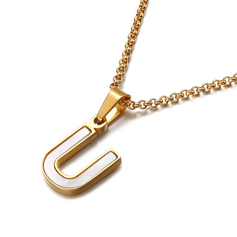 Shell & Gold Initial Necklace