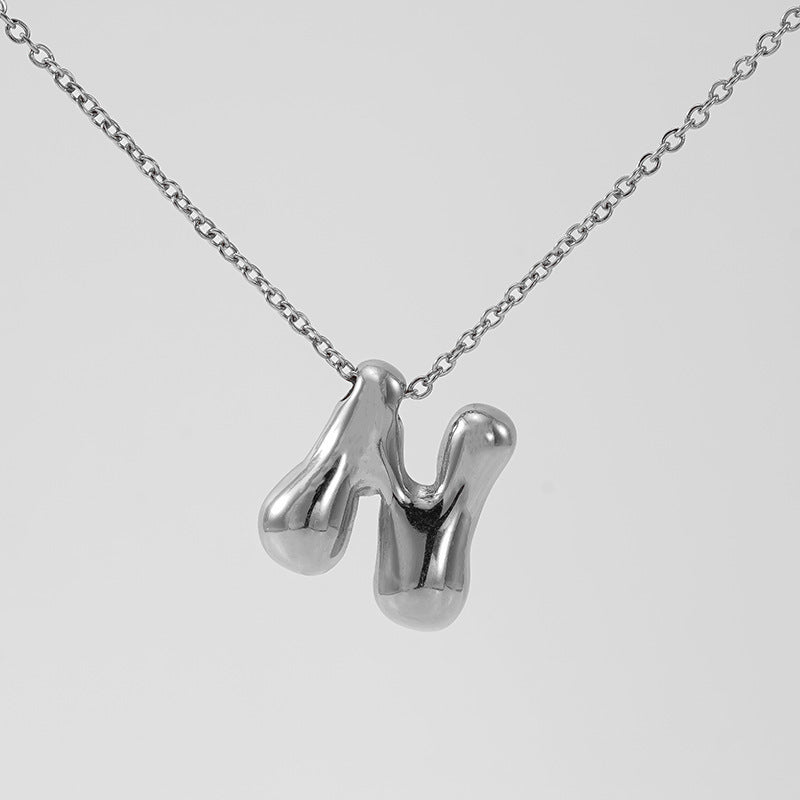 Glossy Bubble Letter Necklace