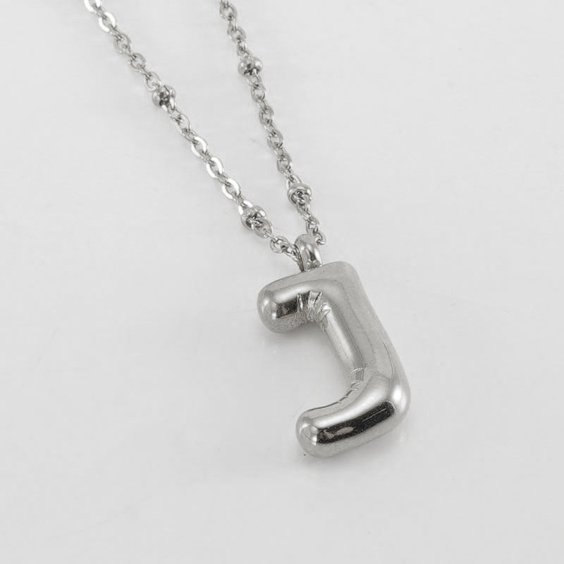 Large Bubble Letter Pendant Necklace
