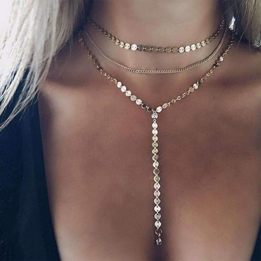 Coin Layered Lariat