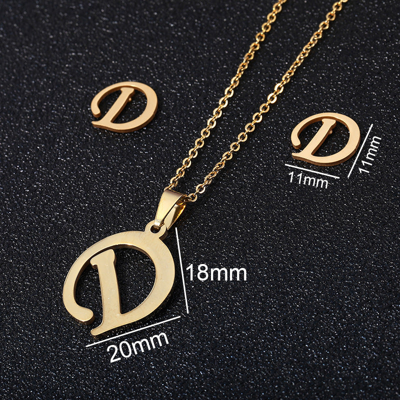 Stainless Steel Initial Necklace
