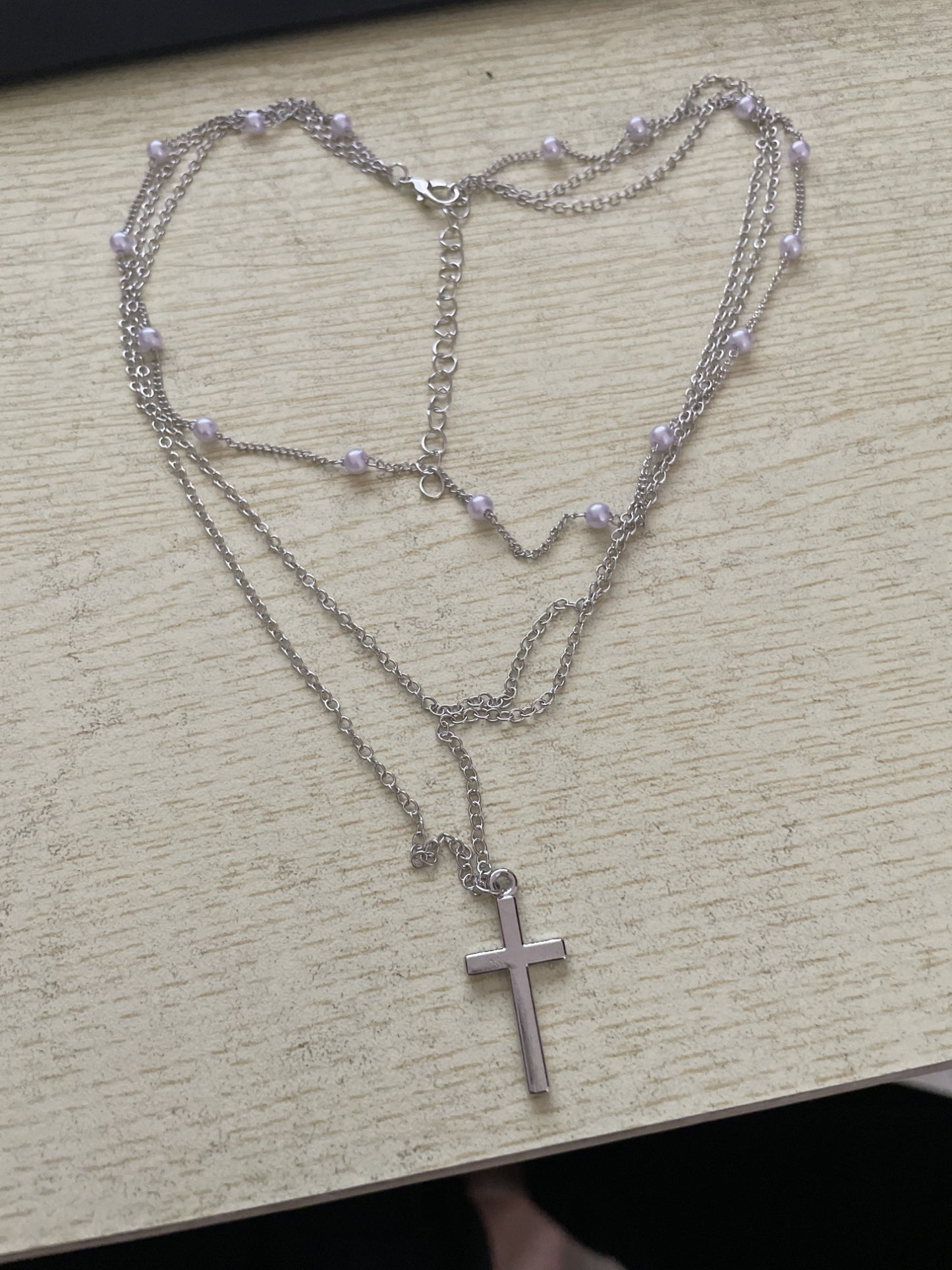 Pearl and Chain Clavicle Necklace