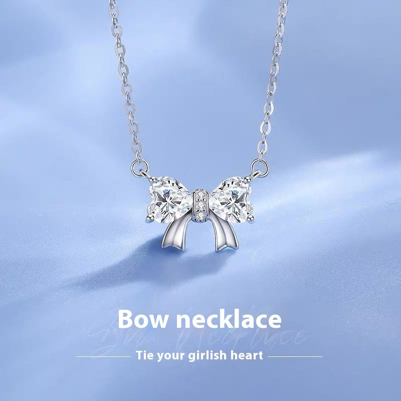 Sterling Silver Dream Girl Bow Necklace - Forge & Form