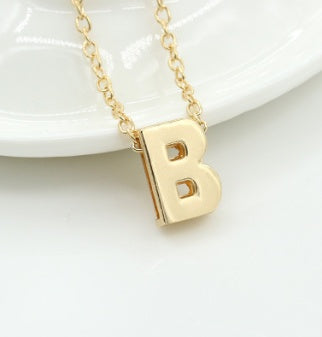 Bulky Block Letter Initial Necklace