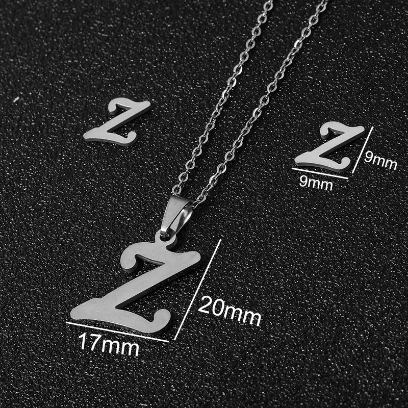 Stainless Steel Initial Necklace