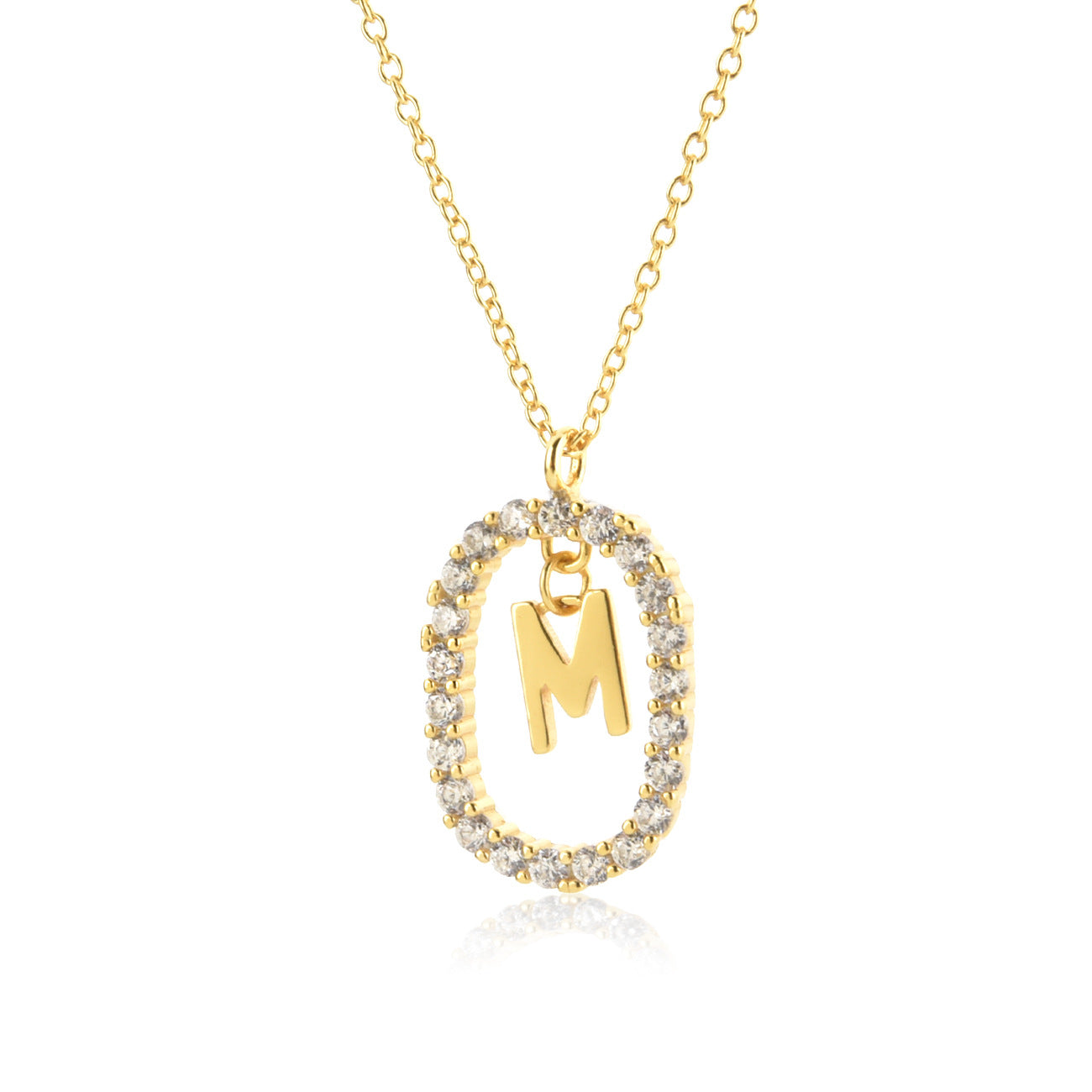 Sterling Silver Initial Halo Necklace - Forge & Form