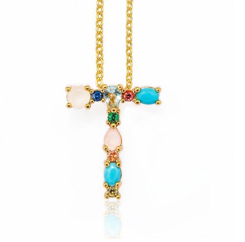 Jeweled Initial Necklace