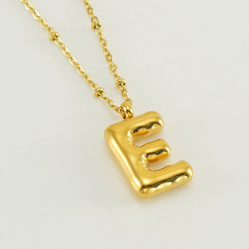 Large Bubble Letter Pendant Necklace