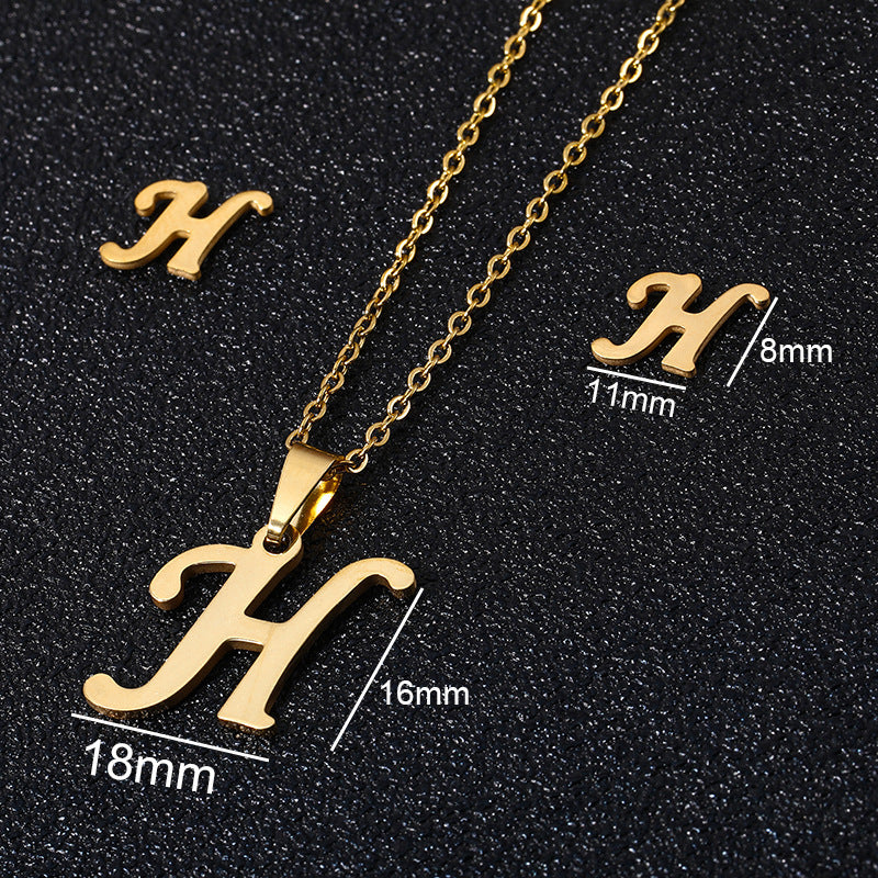 Stainless Steel Initial Necklace