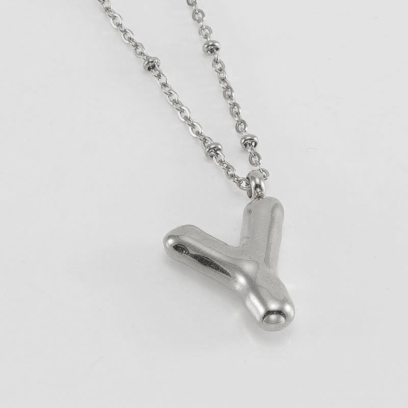 Large Bubble Letter Pendant Necklace