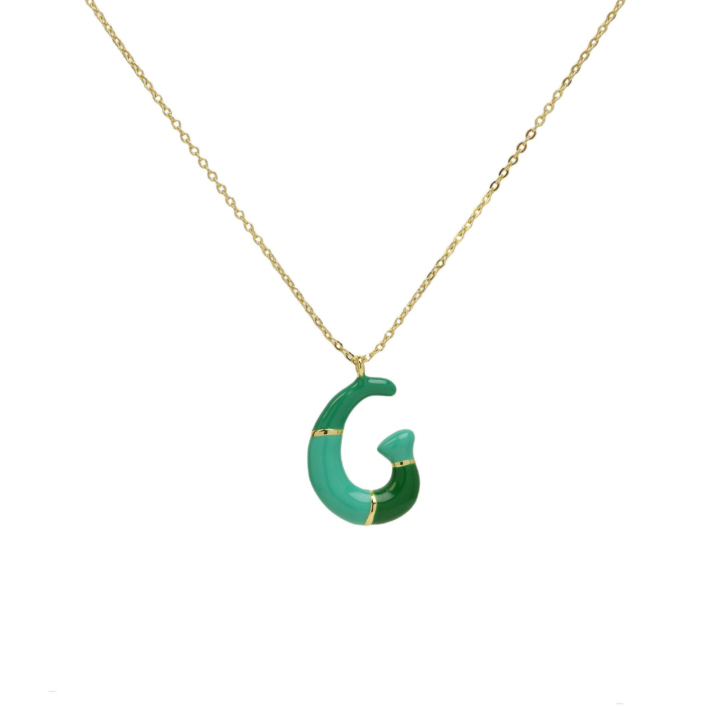Bone Letter Epoxy Initial Necklace