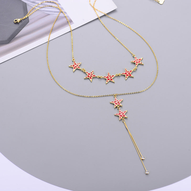 Spotted Star Double Layer Necklace - Forge & Form