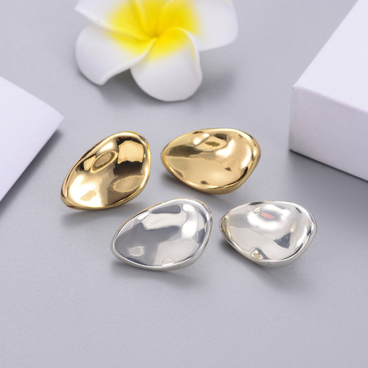 Geometric Bean Stud Earrings