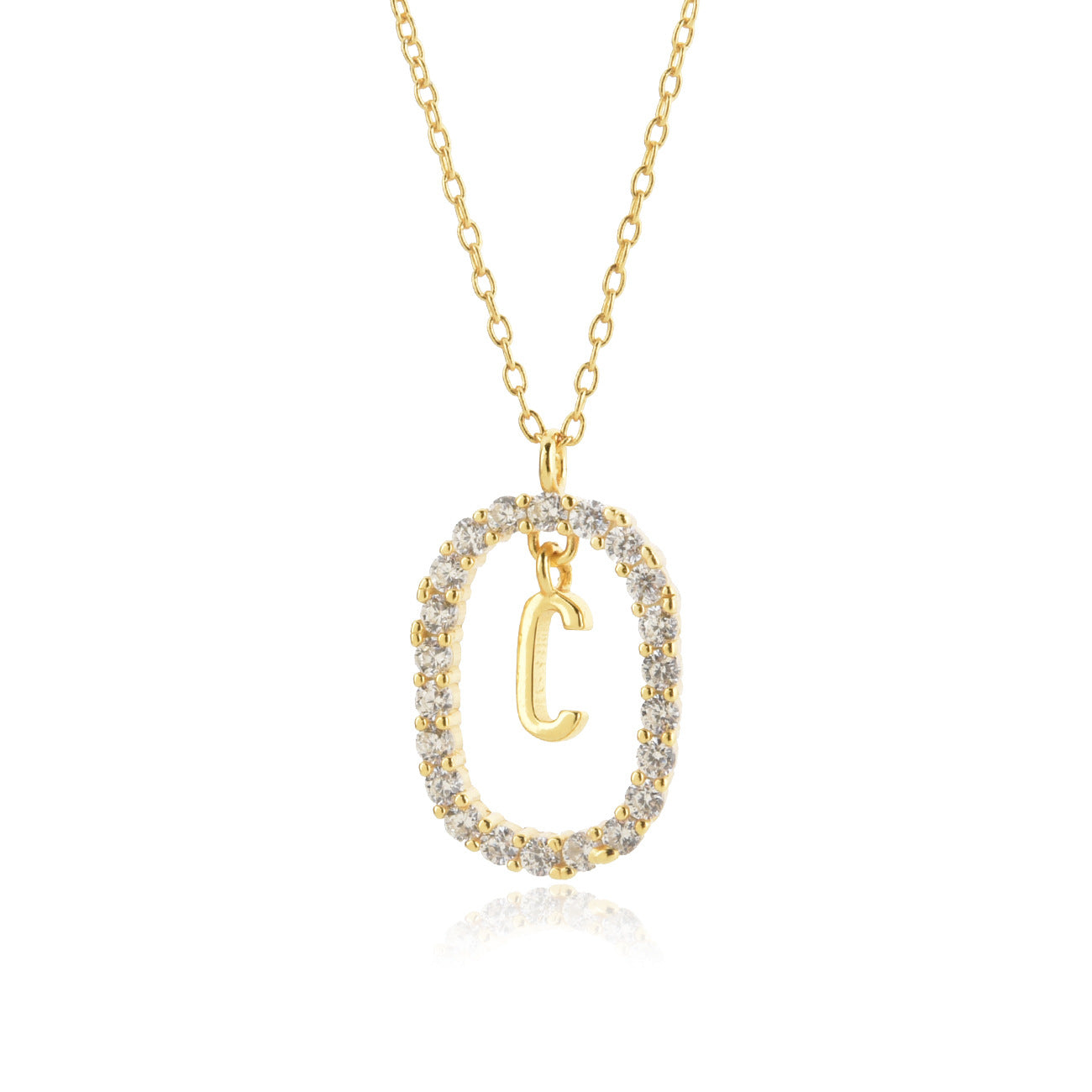 Sterling Silver Initial Halo Necklace - Forge & Form