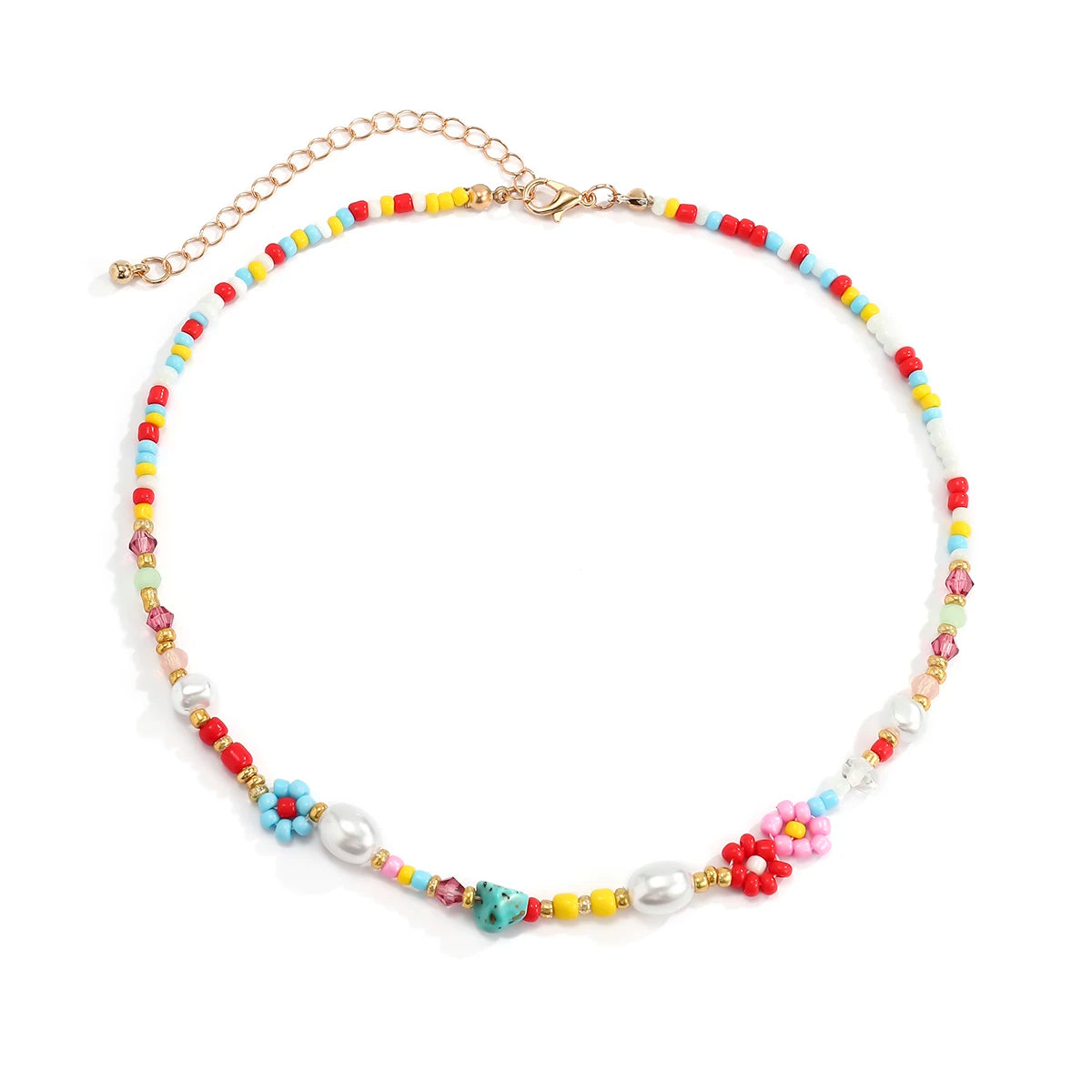 Colorful Boho Beaded Choker