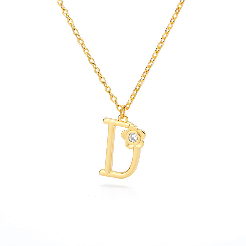 Rose Initial Necklace