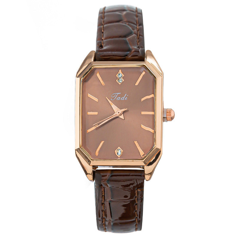 Square Leather Women's Quartz Watch
