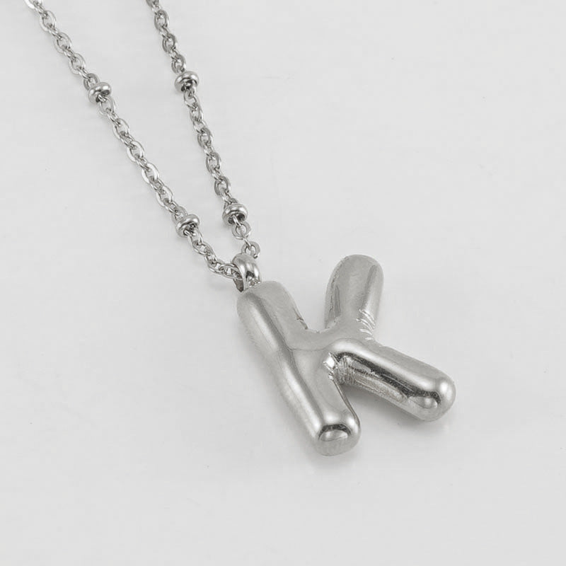 Large Bubble Letter Pendant Necklace