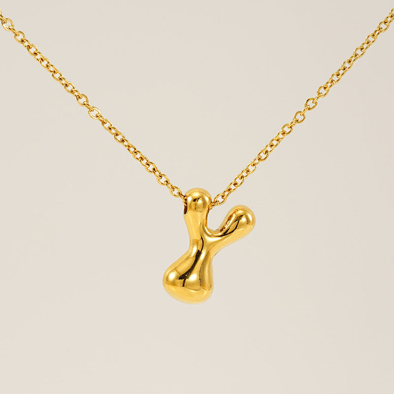 Glossy Bubble Letter Necklace