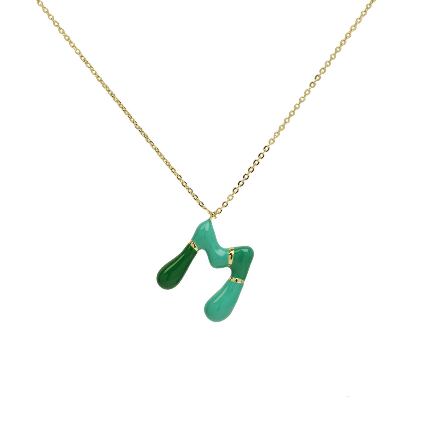Bone Letter Epoxy Initial Necklace