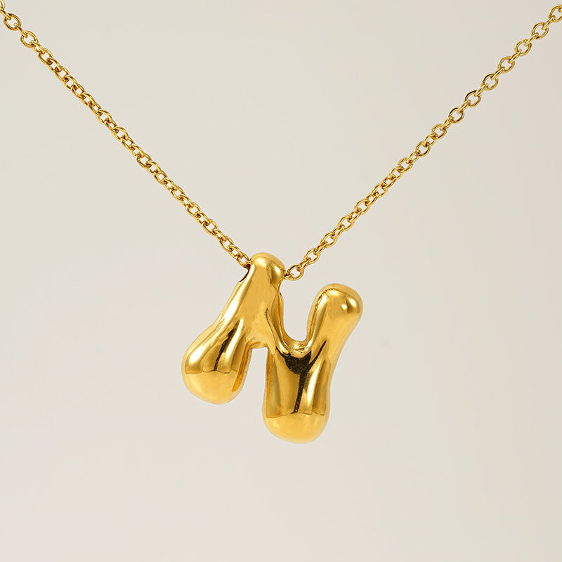Glossy Bubble Letter Necklace