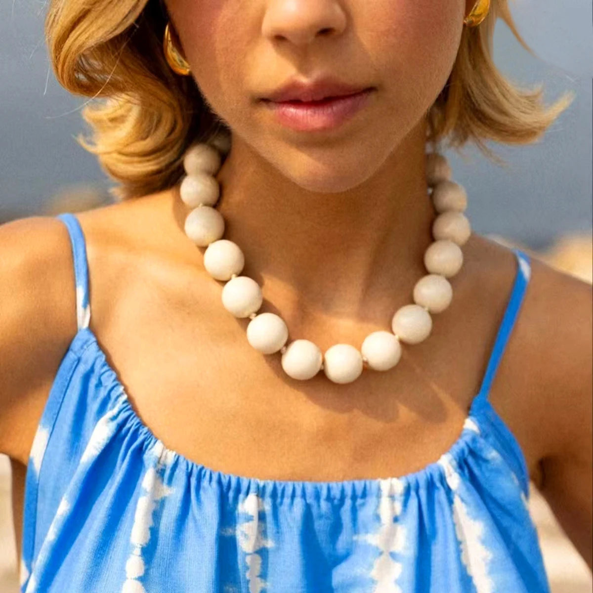 Large Round Beaded Necklace