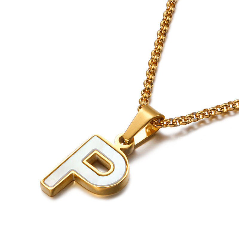 Shell & Gold Initial Necklace