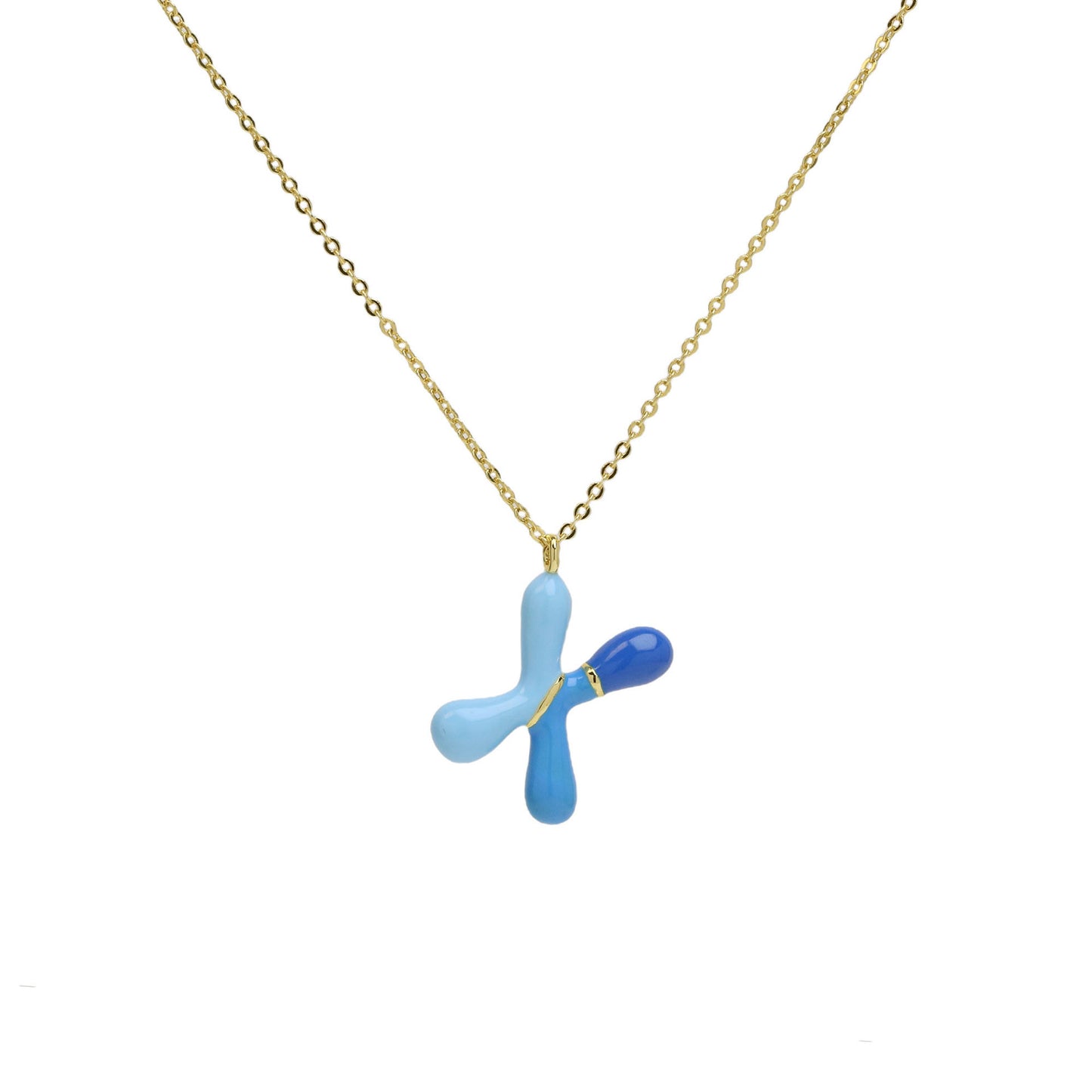 Bone Letter Epoxy Initial Necklace