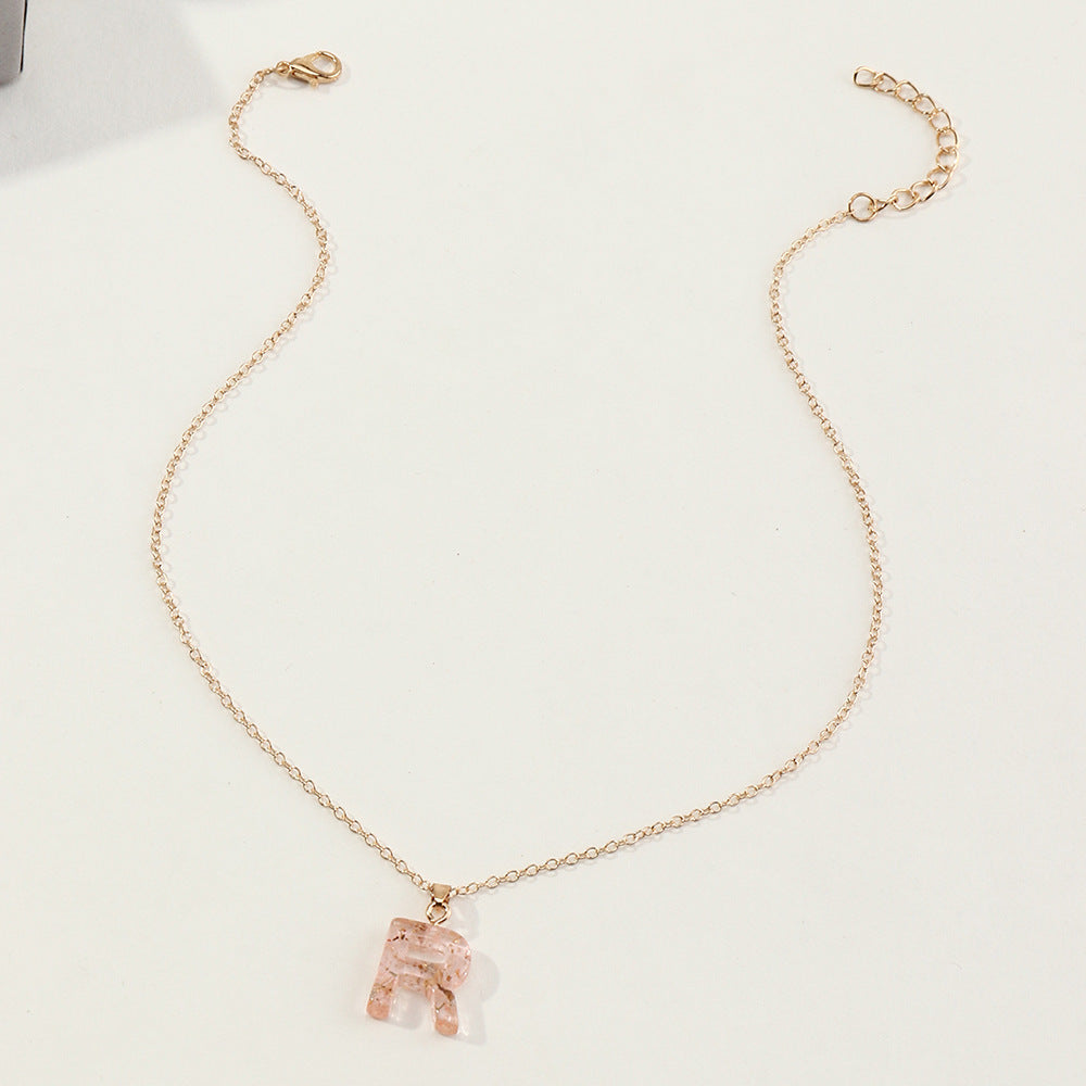 Acrylic Gold Leaf Initial Necklace