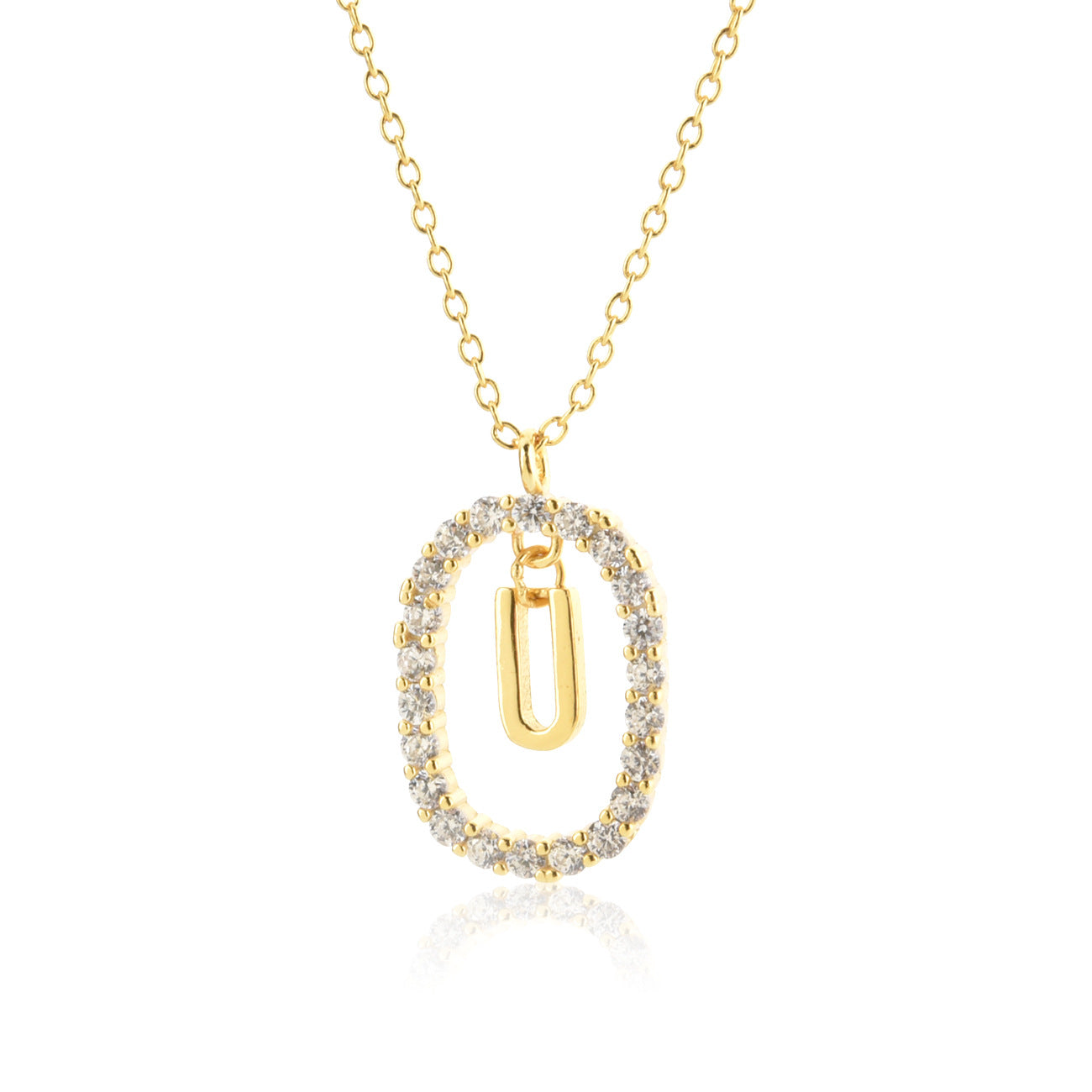 Sterling Silver Initial Halo Necklace - Forge & Form