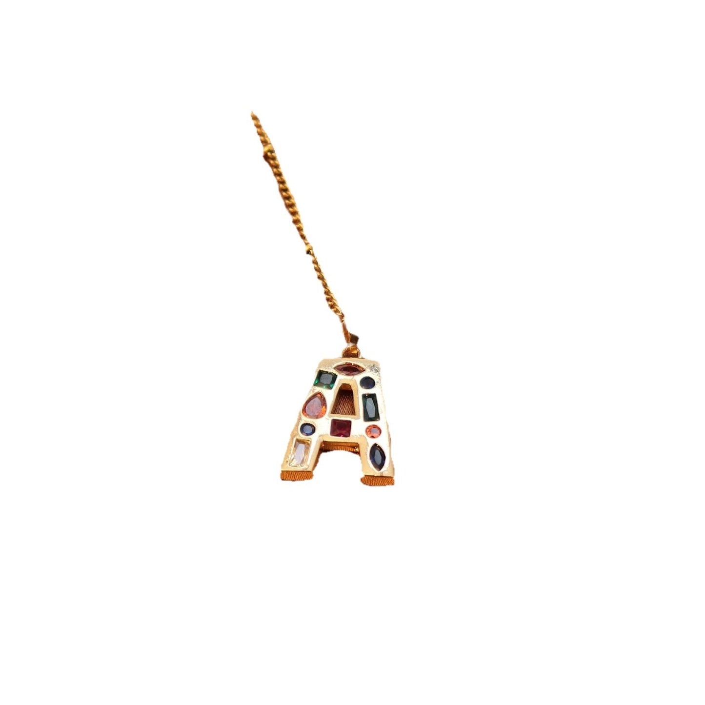Metal and Stone Initial Necklace