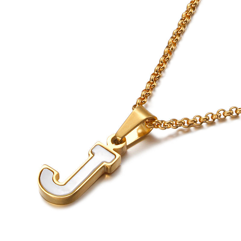 Shell & Gold Initial Necklace