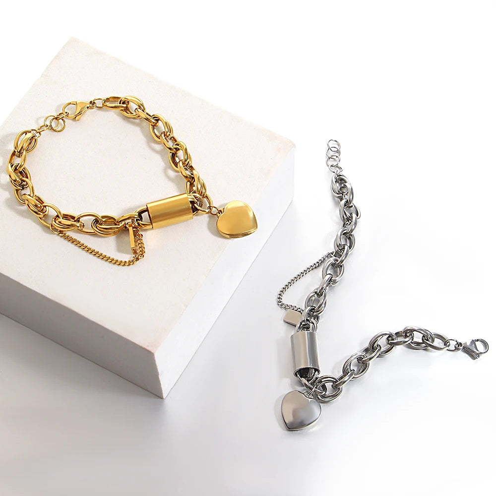 Chained Heart Bracelet