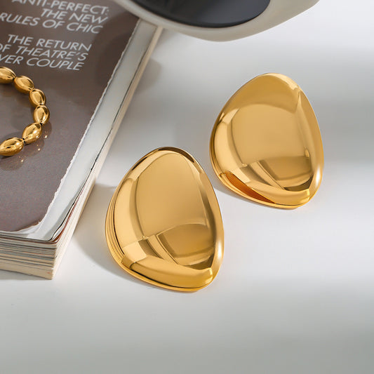Carrie Chunky Bean Gold Earrings - Forge & Form