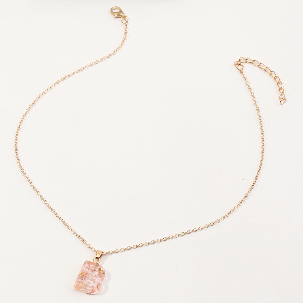 Acrylic Gold Leaf Initial Necklace