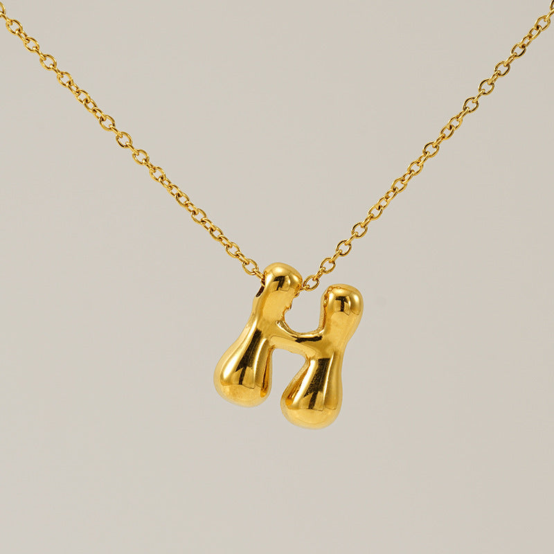 Glossy Bubble Letter Necklace