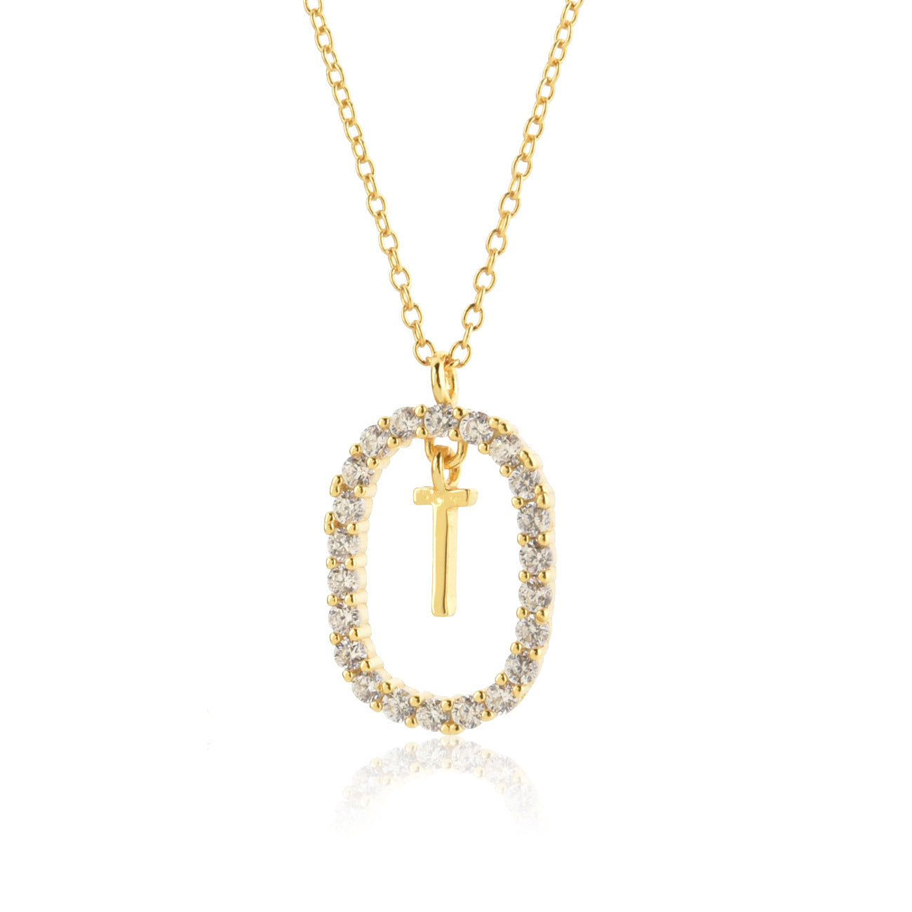 Sterling Silver Initial Halo Necklace - Forge & Form