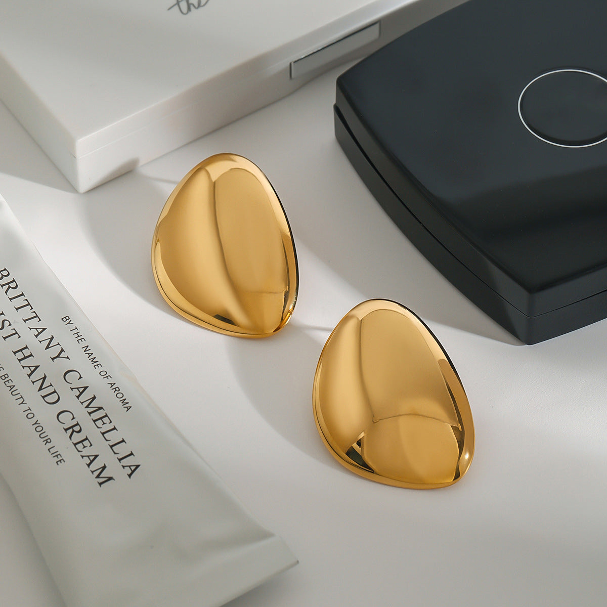 Carrie Chunky Bean Gold Earrings - Forge & Form