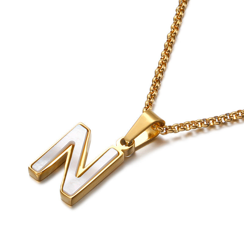 Shell & Gold Initial Necklace
