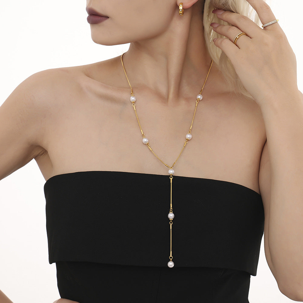 Large Pearl Lariat