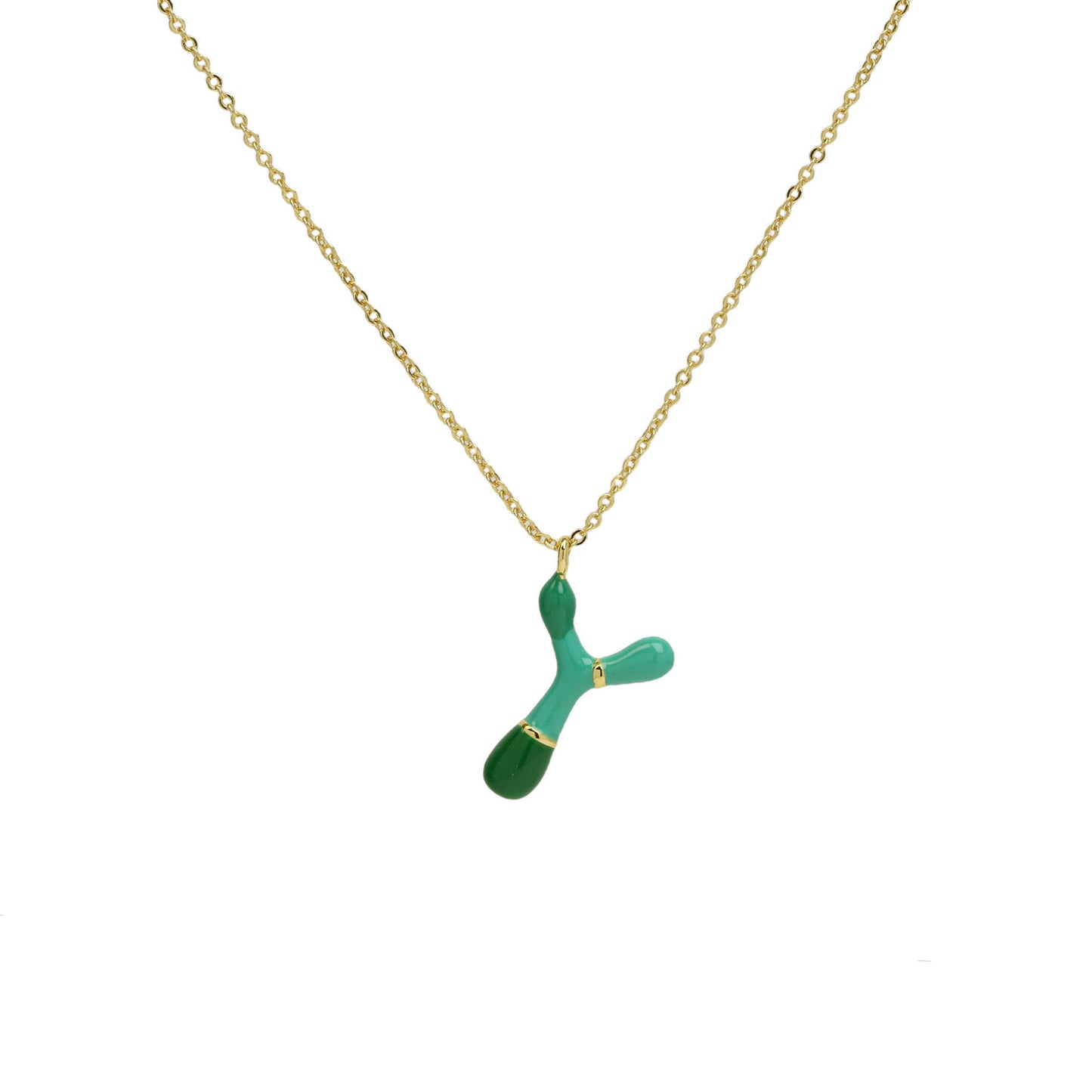 Bone Letter Epoxy Initial Necklace