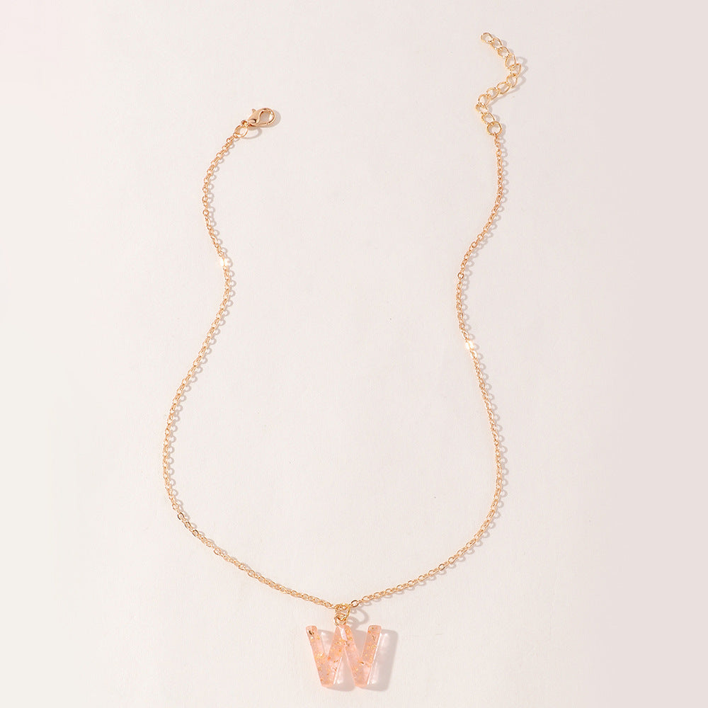 Acrylic Gold Leaf Initial Necklace